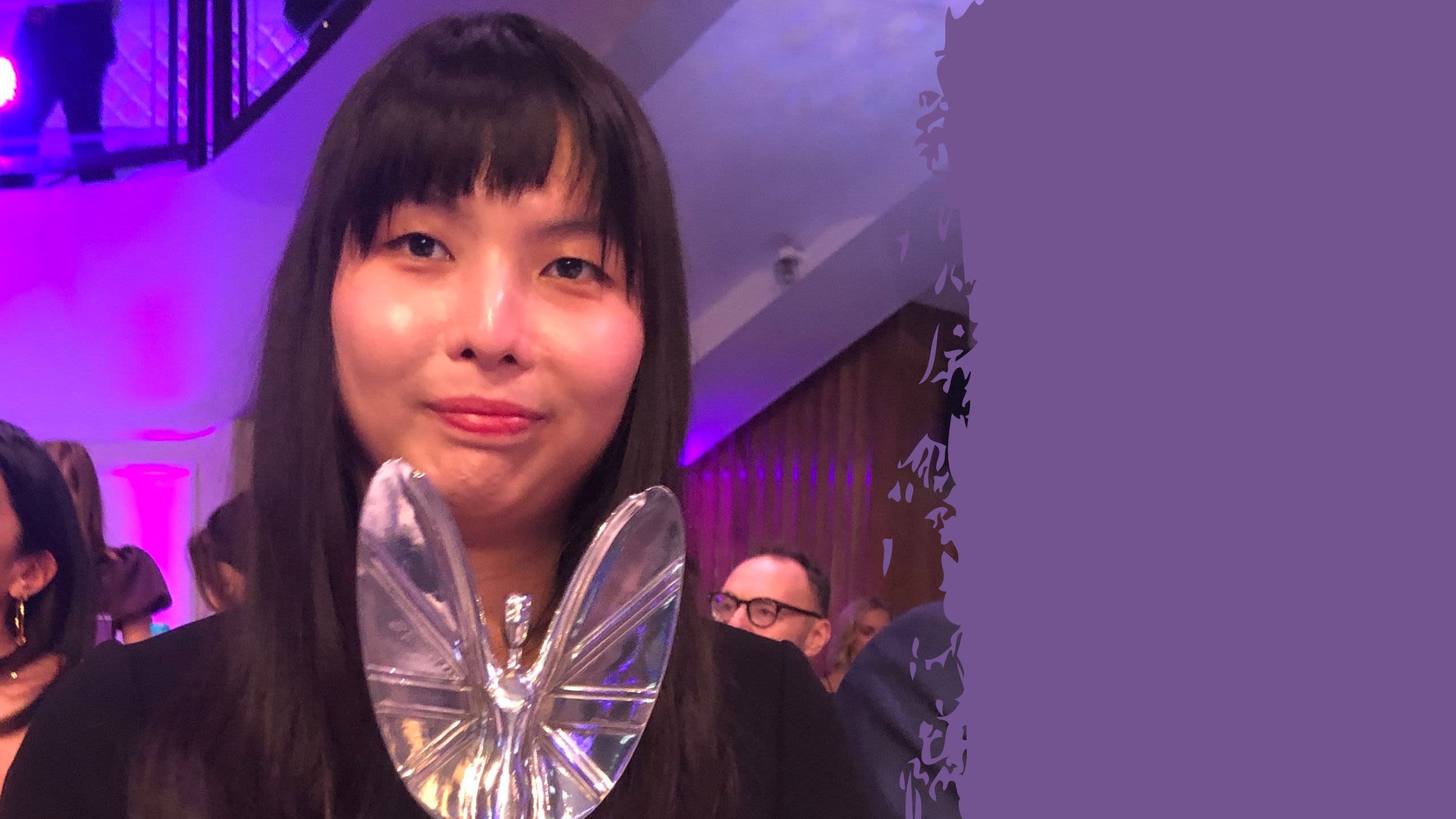 Dr Carina Joe receiving the 2021 Pride of Britain Award
