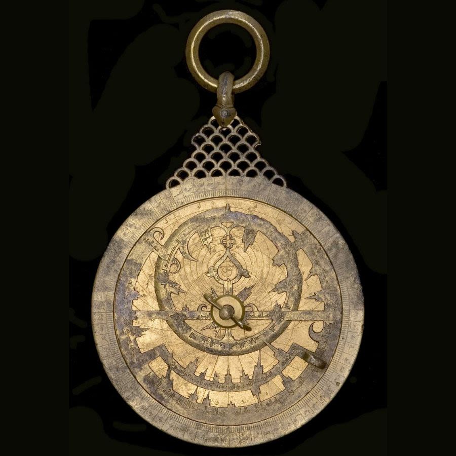 Astrolabe, by Ahamad and Muhammad the Sons of Ibrahim, Isfahan, 984/5 CE 374/5 AH or 1003/4 CE 393/4 AH (Inv: 33767)