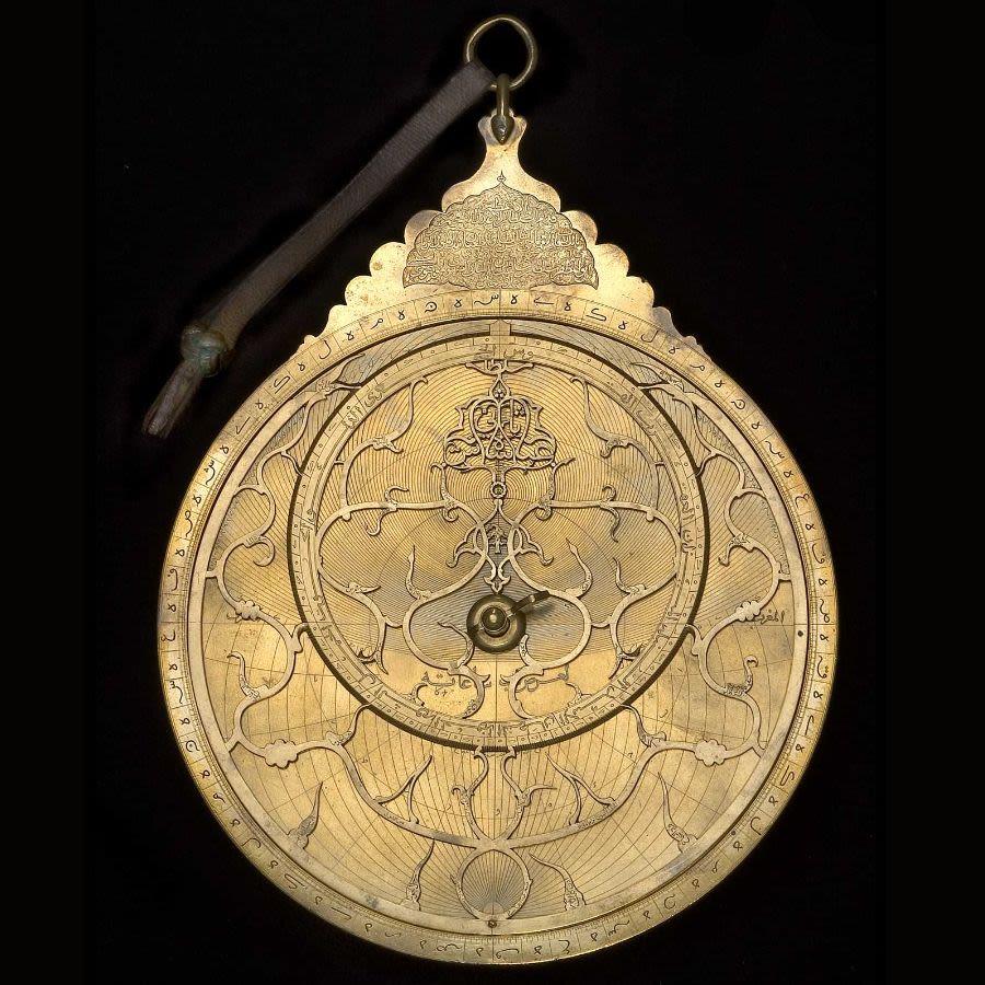 Astrolabe, by Muhammad Muqim al-Yazdi, Persian, 1647/8 CE 1057/8 AH (Inv: 45747)